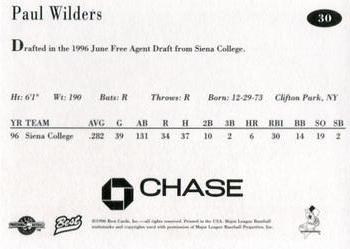 1996 Best New Jersey Cardinals #30 Paul Wilders Back