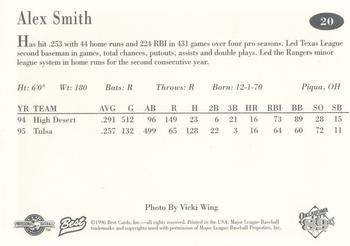 1996 Best Oklahoma City 89ers #20 Alex Smith Back