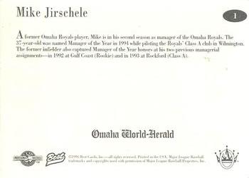 1996 Best Omaha Royals #1 Mike Jirschele Back