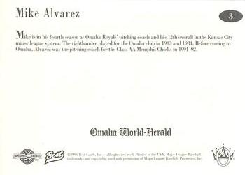 1996 Best Omaha Royals #3 Mike Alvarez Back