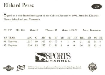 1996 Best Orlando Cubs #20 Richard Perez Back