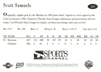 1996 Best Orlando Cubs #24 Scott Samuels Back