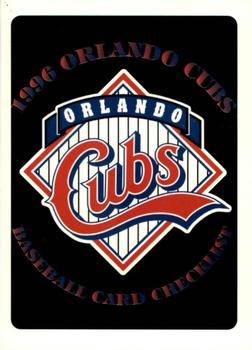 1996 Best Orlando Cubs #NNO Checklist Front