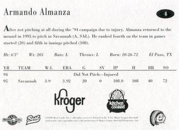 1996 Best Peoria Chiefs #4 Armando Almanza Back