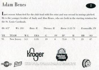 1996 Best Peoria Chiefs #7 Adam Benes Back