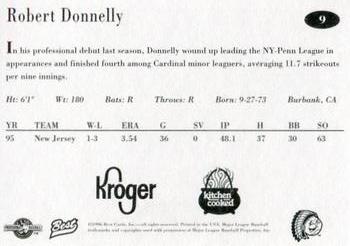 1996 Best Peoria Chiefs #9 Robert Donnelly Back