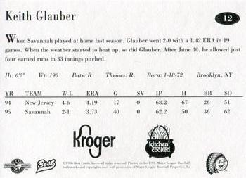 1996 Best Peoria Chiefs #12 Keith Glauber Back