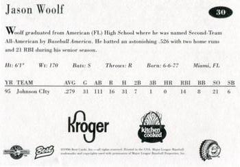 1996 Best Peoria Chiefs #30 Jason Woolf Back