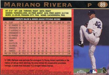 1997 Topps Chrome #89 Mariano Rivera Back