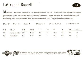 1996 Best Port City Roosters #24 LaGrande Russell Back