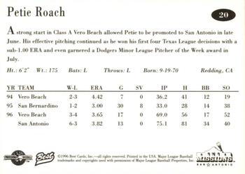 1996 Best San Antonio Missions #20 Petie Roach Back