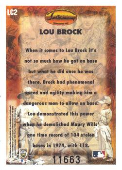 1993 Ted Williams - Gene Locklear Collection #LC2 Lou Brock Back