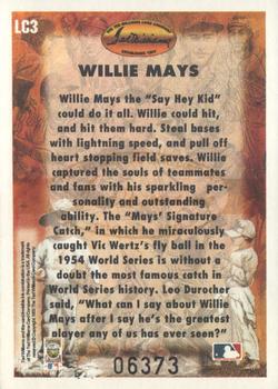 1993 Ted Williams - Gene Locklear Collection #LC3 Willie Mays Back