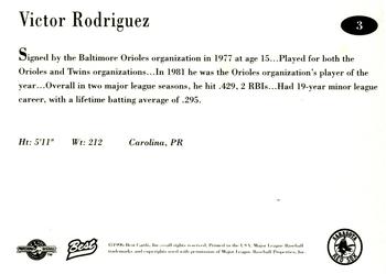 1996 Best Sarasota Red Sox #3 Victor Rodriguez Back