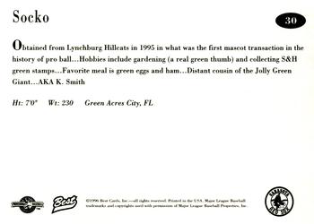 1996 Best Sarasota Red Sox #30 Socko Back