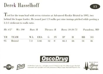 1996 Best South Bend Silver Hawks #15 Derek Hasselhoff Back