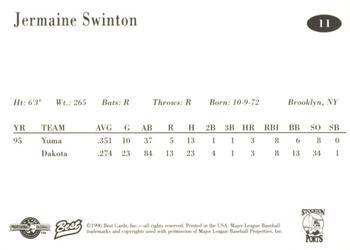 1996 Best Stockton Ports #11 Jermaine Swinton Back