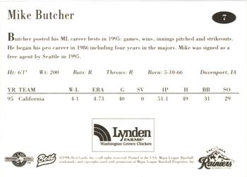 1996 Best Tacoma Rainiers #7 Mike Butcher Back