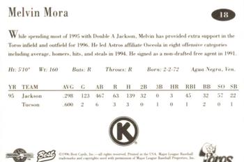 1996 Best Tucson Toros #18 Melvin Mora Back