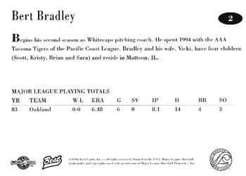 1996 Best West Michigan Whitecaps #2 Bert Bradley Back