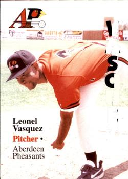 1996 Aberdeen Pheasants #7 Leoner Vasquez Front