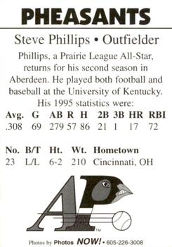 1996 Aberdeen Pheasants #23 Steve Phillips Back