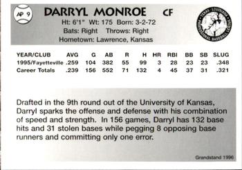 1996 Grandstand Abilene Prairie Dogs #AP9 Darryl Monroe Back