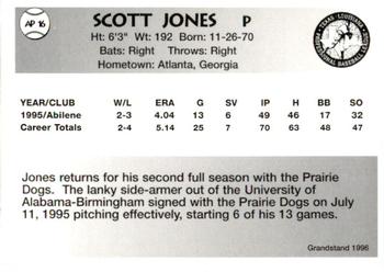 1996 Grandstand Abilene Prairie Dogs #AP16 Scott Jones Back