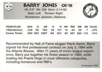 1996 Grandstand Abilene Prairie Dogs #AP24 Barry Jones Back
