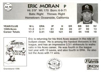1996 Grandstand Alexandria Aces Smokey #AA10 Eric Moran Back