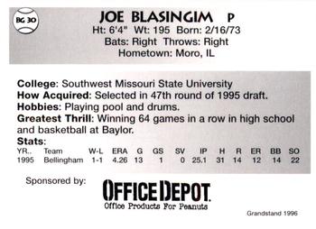 1996 Grandstand Bellingham Giants #BG 30 Joe Blasingim Back