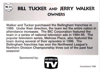 1996 Grandstand Bellingham Giants #BG 32 Bill Tucker / Jerry Walker Back