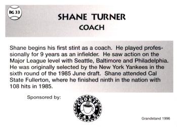 1996 Grandstand Bellingham Giants #BG 33 Shane Turner Back