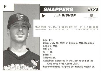 1996 Beloit Snappers #NNO Josh Bishop Back