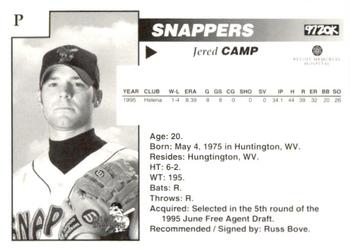 1996 Beloit Snappers #NNO Jared Camp Back