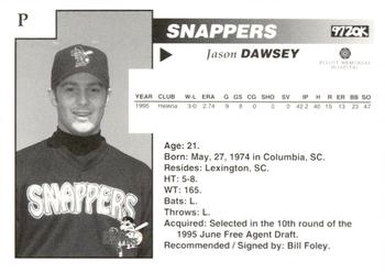 1996 Beloit Snappers #NNO Jason Dawsey Back