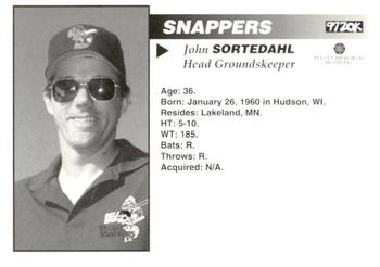 1996 Beloit Snappers #NNO John Sortedahl Back