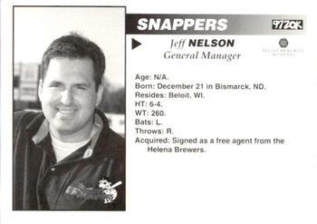 1996 Beloit Snappers #NNO Jeff Nelson Back