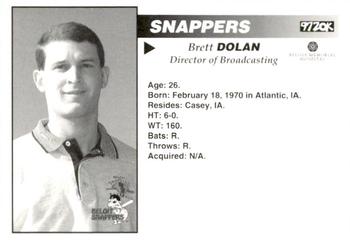 1996 Beloit Snappers #NNO Brett Dolan Back