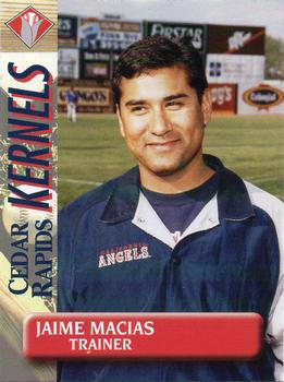 1996 Cedar Rapids Kernels #NNO Jamie Macias Front