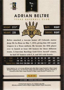 2015 Panini Diamond Kings #3 Adrian Beltre Back