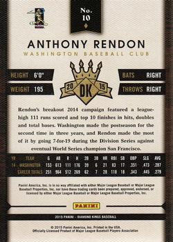2015 Panini Diamond Kings #10 Anthony Rendon Back