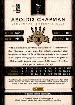 2015 Panini Diamond Kings #12 Aroldis Chapman Back