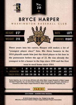 2015 Panini Diamond Kings #20 Bryce Harper Back