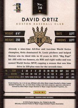 2015 Panini Diamond Kings #36 David Ortiz Back