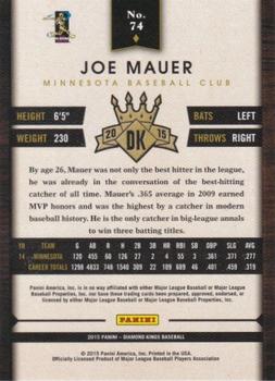 2015 Panini Diamond Kings #74 Joe Mauer Back