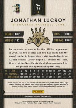 2015 Panini Diamond Kings #76 Jonathan Lucroy Back