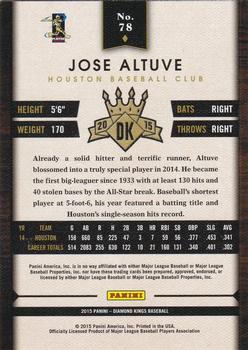 2015 Panini Diamond Kings #78 Jose Altuve Back