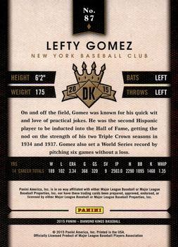 2015 Panini Diamond Kings #87 Lefty Gomez Back