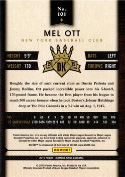 2015 Panini Diamond Kings #101 Mel Ott Back